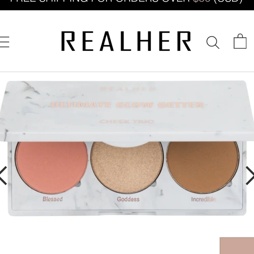 NIB RealHer Ultimate Glow Getter Cheek Trio